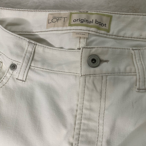 Ann Taylor Loft White Jeans Original Boot Size 8 - Picture 8 of 8